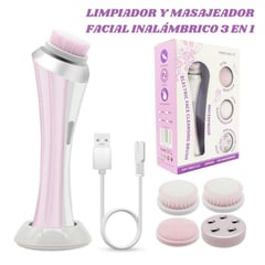 IMPORTADO MC - Masajeador y Limpiador Facial 3 en 1 Inalámbrico Recargable SkinCare