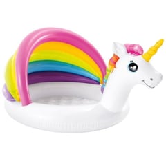 INTEX - Piscina hinchable para bebé con toldo unicornio