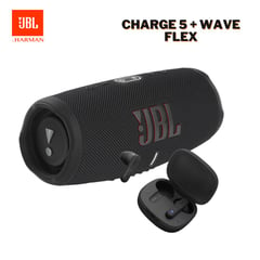 JBL - Super Pack Charge 5 40W + Wave Flex Hasta 32 Horas - NEGRO