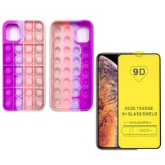 Case Pop It Pastel Para Iphone 12 Pro Max + Mica De Vidrio Templado