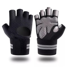 GENERICO - Guantes para Gym Anti-Deslizante con Muñequera - Fitness