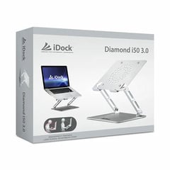 IDOCK - Soporte Con Cooler Aluminio Para Laptop Diamond i50 3.0 - GRIS