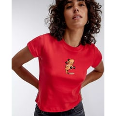 Baby Tee Algodón Sonny Angel Pesas Rojo