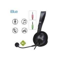 IBLUE - Audifonos Call Center para PC Laptop con Jack 35mm HS2001BK