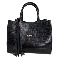 QARA - Cartera de cuero genuino crocox