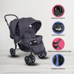 EVEZO - Coche Mellicero para Bebés «ENZO DELUXE» Black