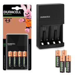 DURACELL - Cargador de Pilas + 4 Pilas AA de 2500 mAh