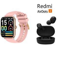 XIAOMI - Reloj inteligente Bluetooth rosa + combo Redmi AirDots 2