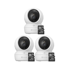 EZVIZ - Kit de 3 cámaras seguridad full hd para interiores H6C-Pro-2MP + 64SD