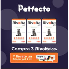 RIVOLTA - ANTIPULGAS PACK 3 UNID 6% x 0.75 ml+ 1 TELOPAR 2 ml