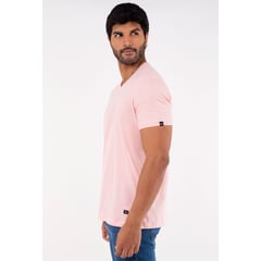 JUSTO - POLO PARA HOMBRE CUELLO V ROSADO- ALGODON