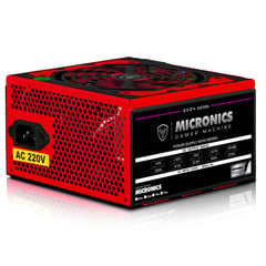 MICRONICS - Fuente De Poder Gamer Atx 600w Real Ppfc P6000