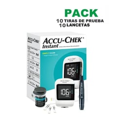 ACCU CHEK - TRIO ACCUCHEK INSTANT MEDIDOR DE GLUCOSA, 10 TIRAS Y 10 LANCETAS