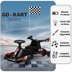 GENERICO - Auto eléctrico de carreras para niños - Go Kart Negro