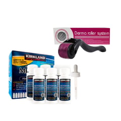 KIRKLAND - Tratamiento completo Minoxidil 6 potes + dermaroller