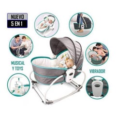 IDEAL - Silla Mecedora Portátil Multifuncional 5 en 1 Light Blue