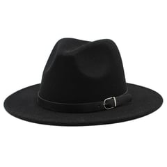 KAST PE - Sombrero Unisex de Pana Negro copa alta Ala chica - 58cm