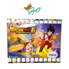 GENERICO - Set de 12 Plumones touch Doble Punta - Anime DBZ