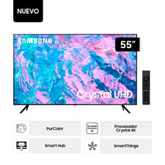 SAMSUNG - Televisor Smart Tv 55 Crystal Uhd 4k UN55CU7000GXPE