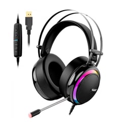 TRONSMART - Audifono Alambricos USB Gamer RGB Glary Con Luces PC PS4