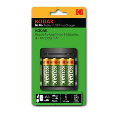 KODAK - CARGADOR USB CON 4 PILAS AA 2100MAH