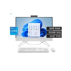 HP - AIO 24-CB1009LA INTEL I5-1235U 8GB 512SSD INTEL IRIS XE 23.8 FHD WIN 11 WHITE