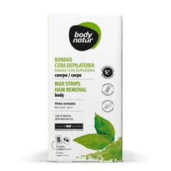 BODY NATUR - Bandas de cera depilatoria para cuerpo piel normal 16 und