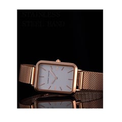 HANNAH MARTIN - RELOJ ORO ROSA RELOJ RECTANGULAR MUJER