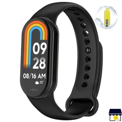 GENERICO - Correa de silicona para Xiaomi Band 8 + Mica - Negro