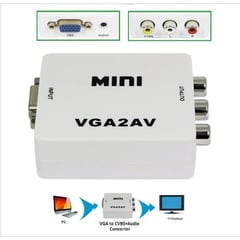 MINI - Convertidor Adaptador Video VGA a RCA AV Full HD