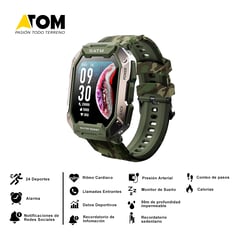 GENERICO - Smartwatch Atom C20 Resistente al agua - Verde camuflado