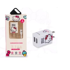 ROMAX - CARGADOR DE PARED HKA308, HELLO KITTY, 3.1A, 2 PUERTOS USB