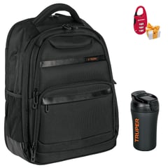 TRUPER - Combo Mochila porta laptop termo tomatodo candado con clave