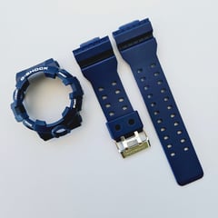 GENERICO - Correa Repuesto + Bisel para CASIO G-SHOCK GA-700 - Azul