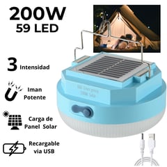OPALUX - Lampara Solar LED Recargable a Baterias 200W Portatil