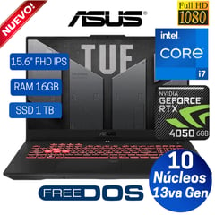 ASUS - Laptop FX507VU-LP180 15.6" FHD Value IPS, Core i7-13620H, Ram 16GB, Ssd 1 TB, Free Dos