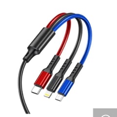 GENERICO - Cable 3 en 1 Carga Rápida Pulpo iPhone/Micro/Tipo-C Multicolor