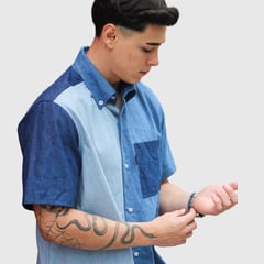 CYPRESS CLOTHING - Camisa Patchwork Jean