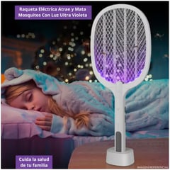 INSPIRA - Raqueta para Mosquitos con lámpara de luz UV