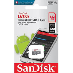 SANDISK - Tarjeta de Memoria Micro Sd Ultra 512GB, 100Mb/s