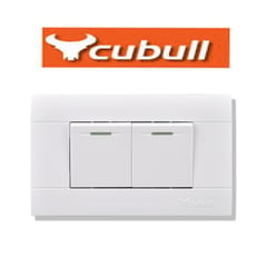 CUBULL - PACK X 5 UND:INTERRUPTOR DOBLE COLOR BLANCO MARCA MODELO A3-007