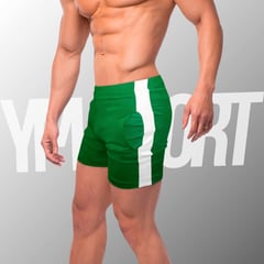 YML SPORT - Short de Entrenamiento Hombre - Short GYM Verde -