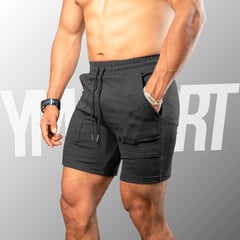 YML SPORT - Short Fitness Hombre Negro - Short GYM -