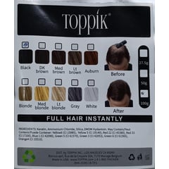 TOPPIK - Fibra Capilares Repuesto 100gr Color Negro