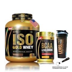 LEVEL PRO SUPPLEMENT SCIENCE - LEVEL PRO ISO GOLD WHEY 6.6LB + BCAA LEVEL 8000