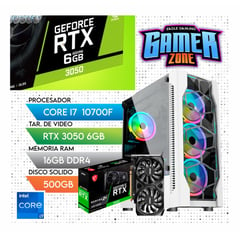 INTEL - Computadora PC Gamer Core i7 10700F + 16GB + SSD 500gb+ RTX 3050 6gb