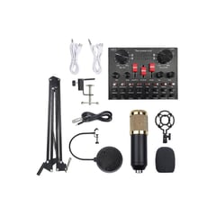 GENERICO - Kit Microfono Condensador Profesional Studio Pc Tarjeta de Sonido