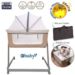 EBABY - CUNA COLECHO MARION BEIGE + REGALO LAMPARA DE PIKACHU