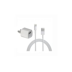 GENERICO - Adaptador cargador 5W + cable 2mt para iphone 5 6 7 8 Blanco