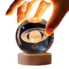 ELMEJORPRECIO - Esfera Con Diseño 3D Mini Lámpara De Luz Cálida Modelo Saturno